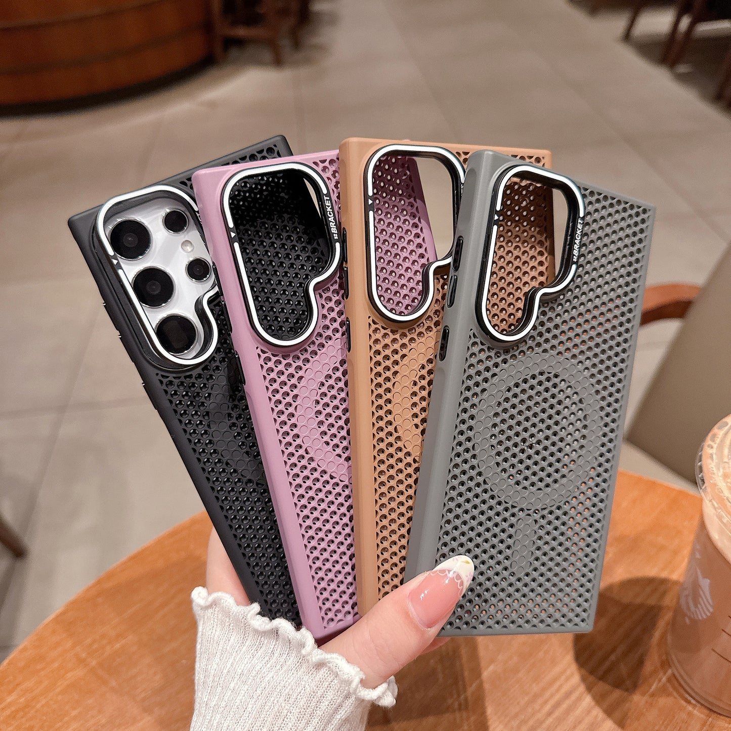 Samsung Ultra Series Honeycomb Mesh Cooling Suitable Magnetic Phone Case Skin Feel Mesh  (Exclusive)