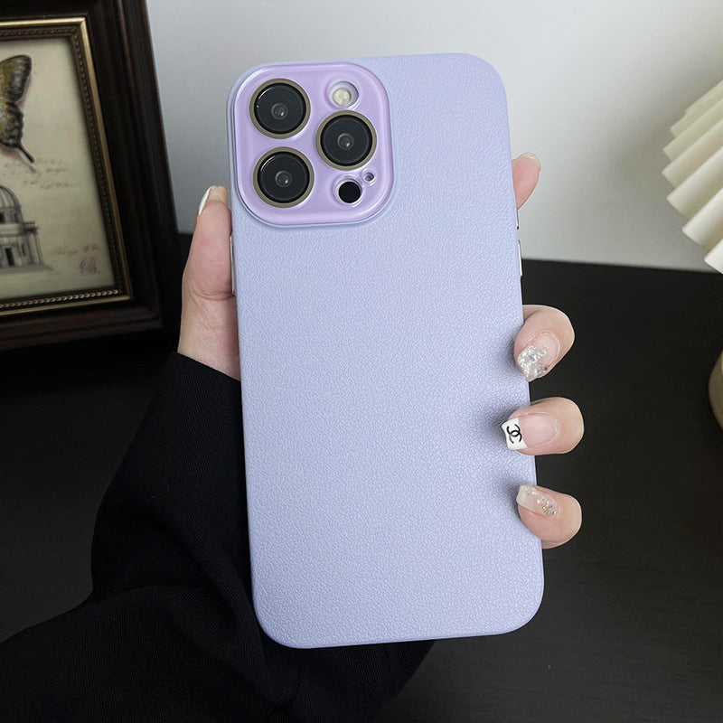 Apple Iphone Litchi Pattern Skin-Feel Crystal Phone Case (Exclusive)
