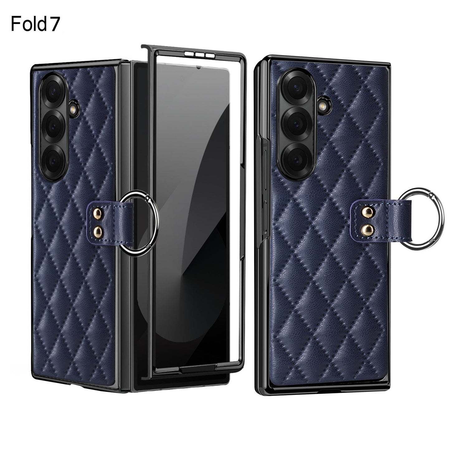 Samsung Fold electroplated ring phone case, Korean style, drop-proof protective case (Exclusive)