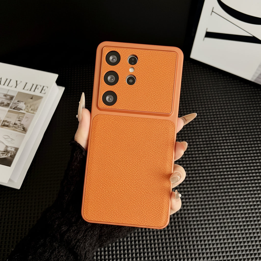Apple Iphone series Leather Phone Case with Small V Pattern, Anti-Drop, Simple Design Case (Exclsuive)