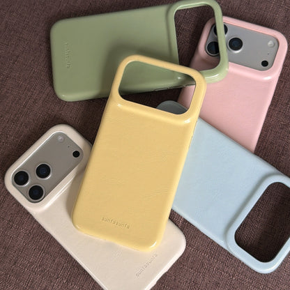 Apple Iphone Simple Solid Color Leather Texture Case (Exclusive)
