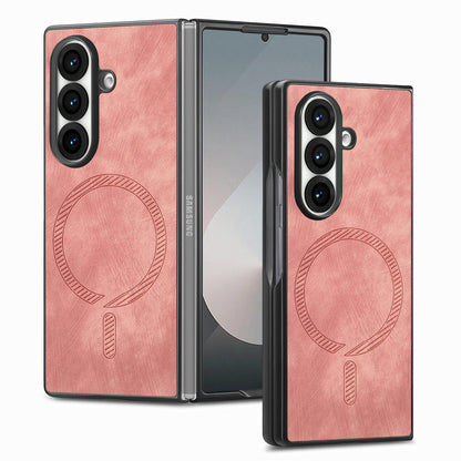 Samsung Z Fold Series cover Magnetic leather Texture Protective cover  (Exclusive)