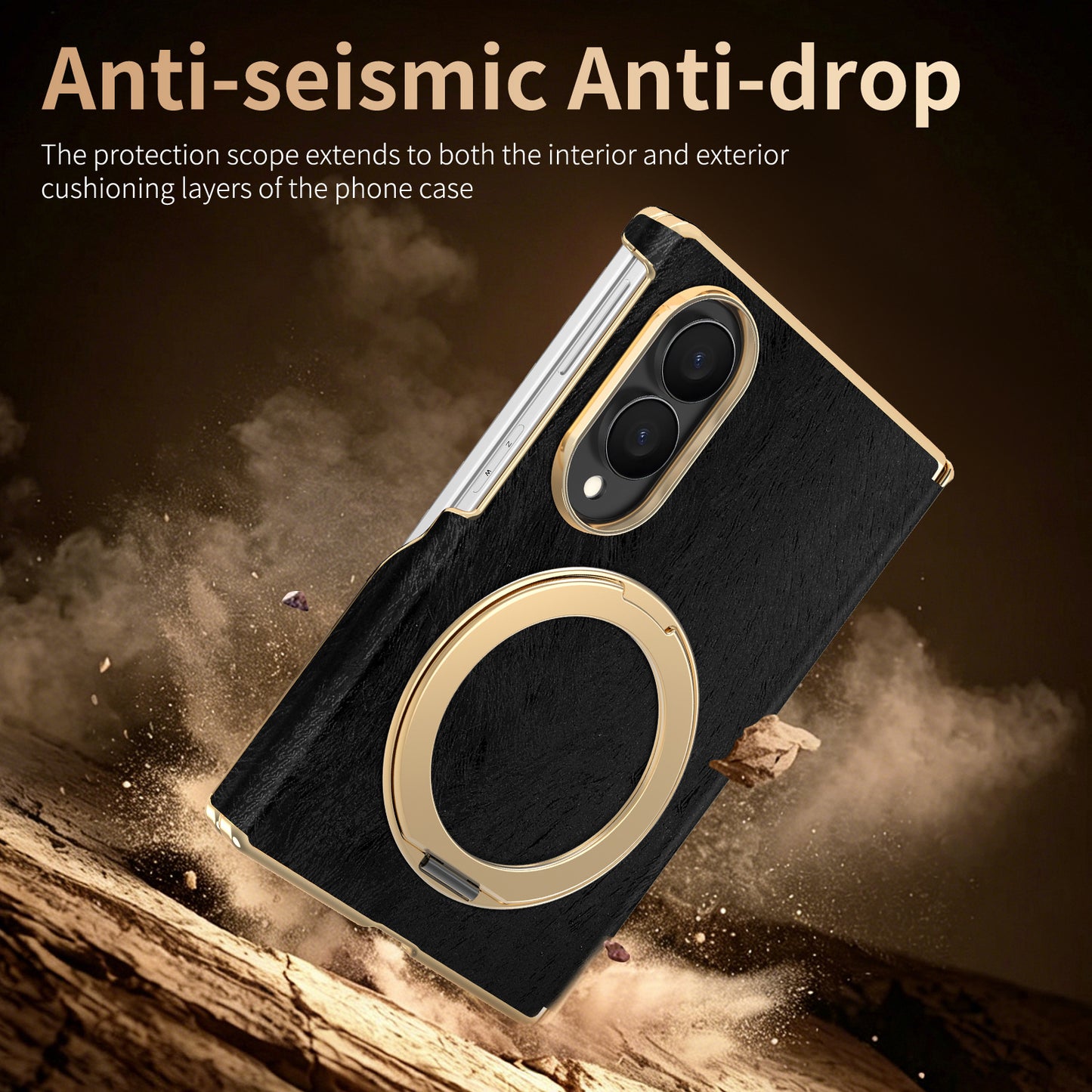 Samsung Fold series screen velvet dual-axis phone case, magnetic rotating stand Case (Exclusive)