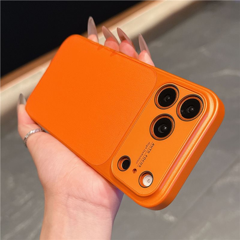 Apple Iphone Large Window Design, Plain Leather Case (Exclusive)