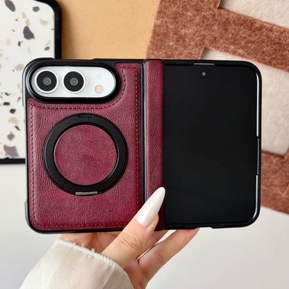 Apple iPhone Ultra Fold magnetic rotating stand, plain leather protective case (Exclusive)