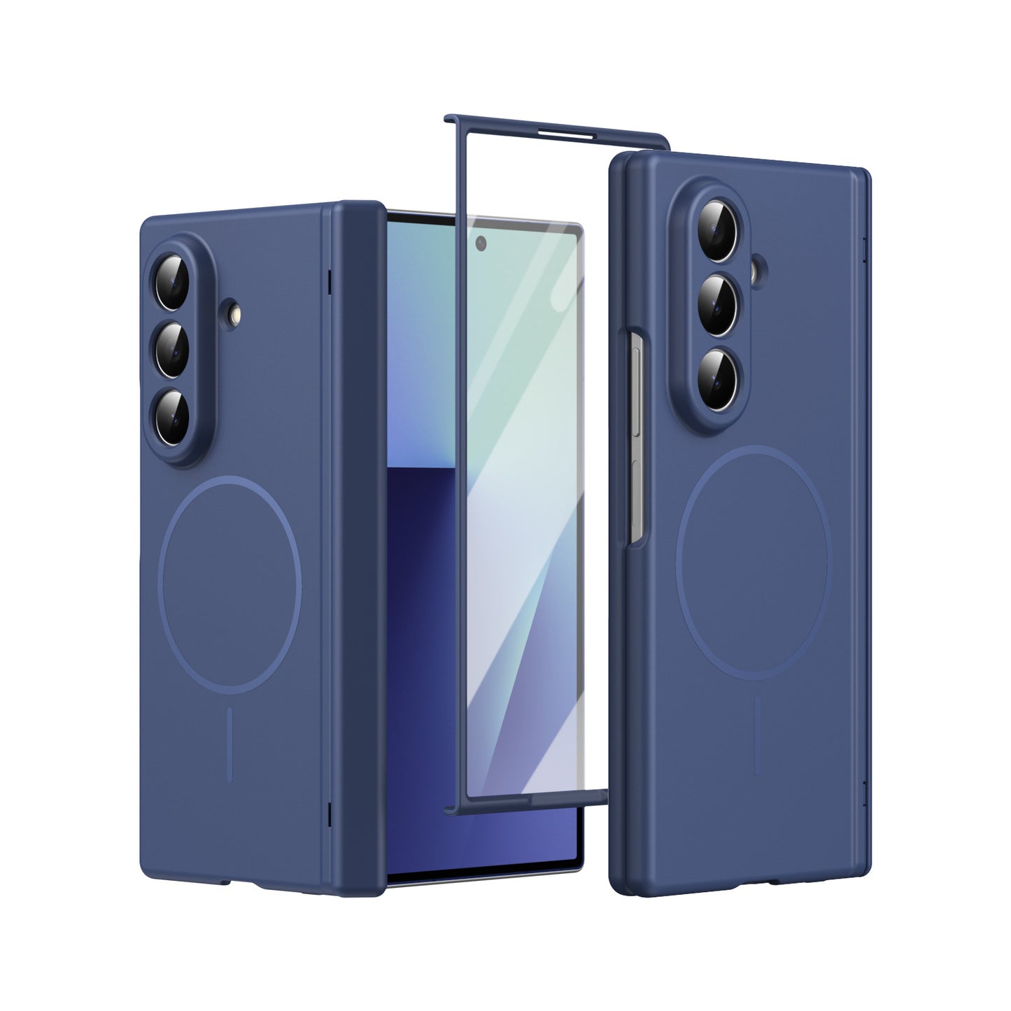 Samsung Z Fold series foldable with a skin-feel, thin magnetic closure and full coverage, including a central axis protective case (Exclusive)