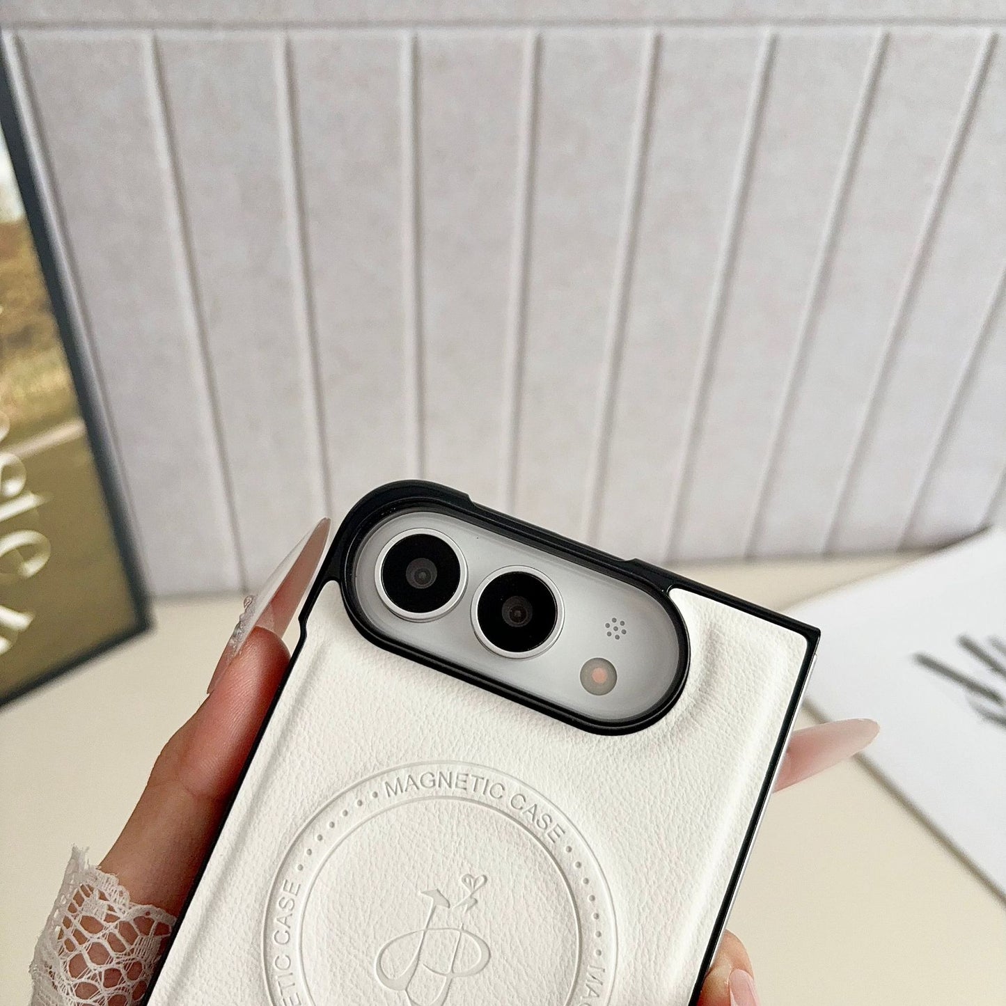 Apple iPhone Ultra foldable leather texture screen phone case (Exclusive)