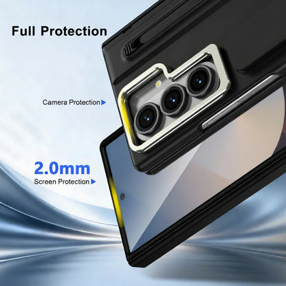 Samsung Z Fold Series Foldable Phone Case with Wrist Strap and Lens Holder, Film Protective Cover(Exclusive)