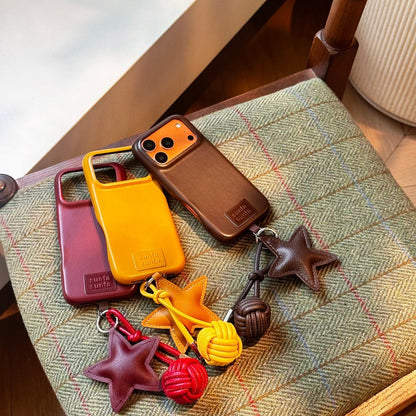 Apple Iphone Leather Star Pendant Mobile Phone Case (Exclusive)