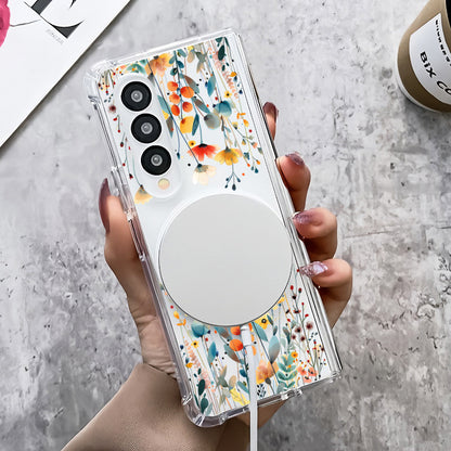 Samsung Fold & Flip Painted European and American Style Anti-Fingerprint Floral Tpu Two-In-One Phone Case (Exclusive)