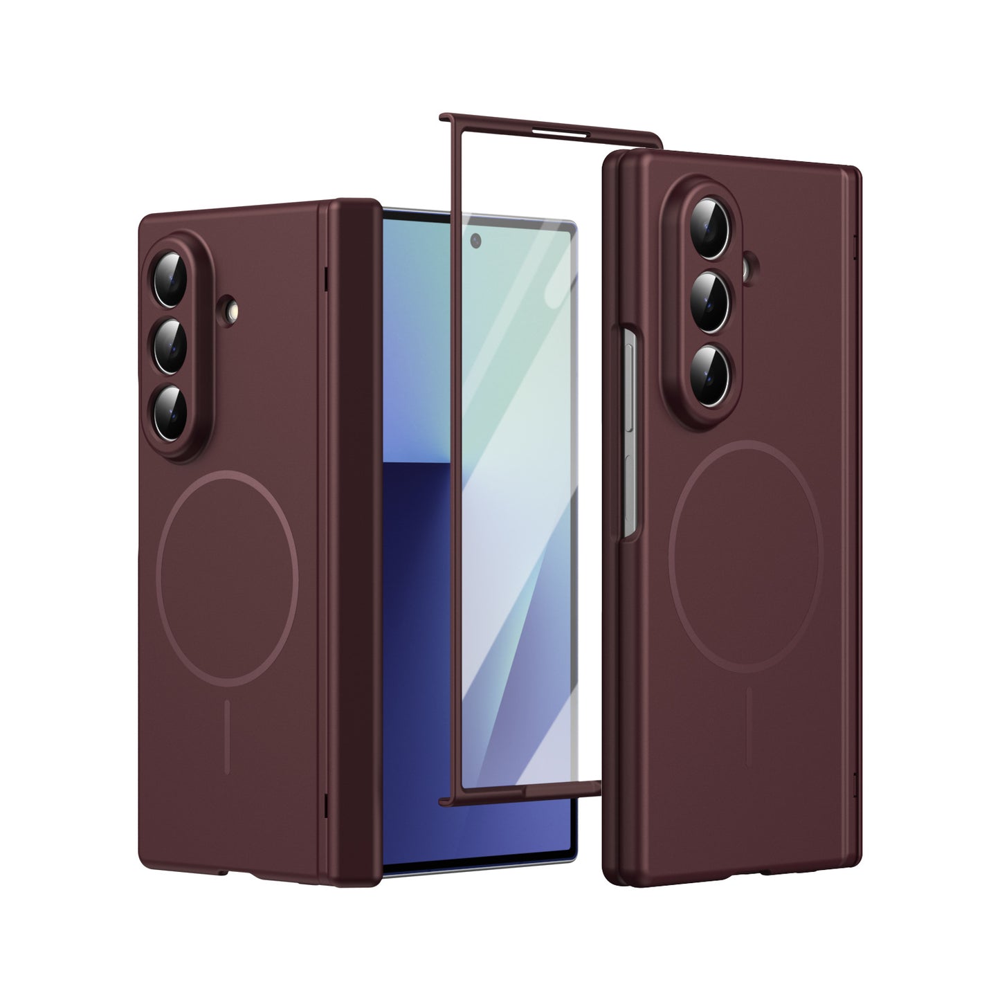 Samsung Z Fold series foldable with a skin-feel, thin magnetic closure and full coverage, including a central axis protective case (Exclusive)