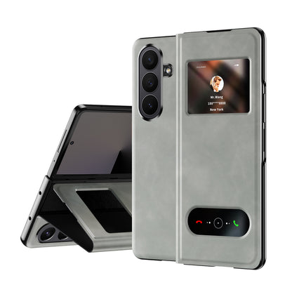 Samsung Fold Series Dual-Window Luxury Nappa Texture Magnetic Protective Case (Exclusive)