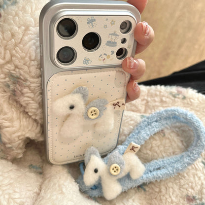 Apple Iphone Korean-Style Ins Leather Polka Dot 3D Pony Case (Exclusive)