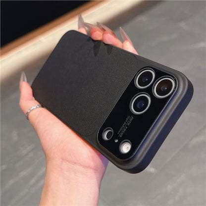Apple Iphone Large Window Design, Plain Leather Case (Exclusive)
