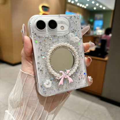 Apple Iphone Ultra series glittery phone case, mirror bow bracelet Case (Exclusive)