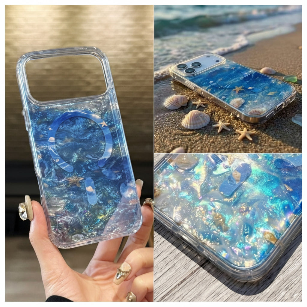 Apple Iphone Dreamy Seashell pattern magnetic phone Case (Exclusive)