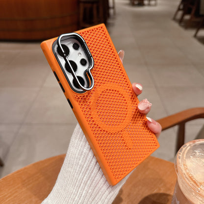 Samsung Ultra Series Honeycomb Mesh Cooling Suitable Magnetic Phone Case Skin Feel Mesh  (Exclusive)