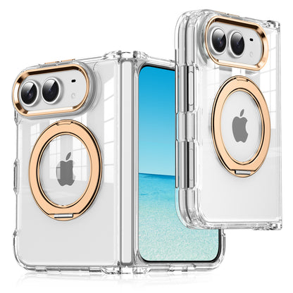 Apple iPhone Ultra Series Fold transparent folding magnetic rotating stand phone acrylic drop-proof protective case(Exclusive)
