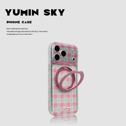 Apple Iphone Colorful Plaid 360-Degree Rotating Stand Case (Exclusive)