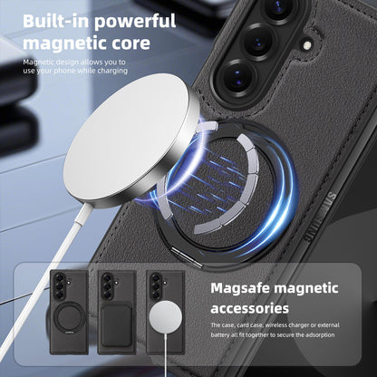 Samsung Fold & Flip Series off Stacked Mobile Phone Case Yashi Leather Texture 360 Magnetic Rotating Stand (Exclusive)