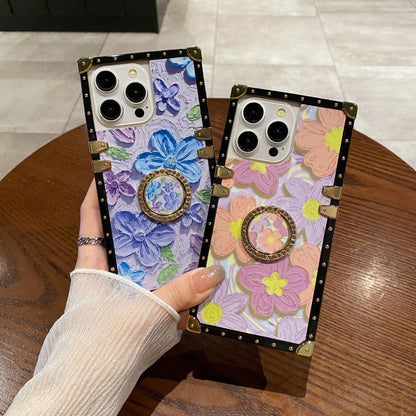 Apple Iphone Colorful Oil Painting Flower Fashion Brand Painted Celebrity Mobile Phone Case(Exclusive)