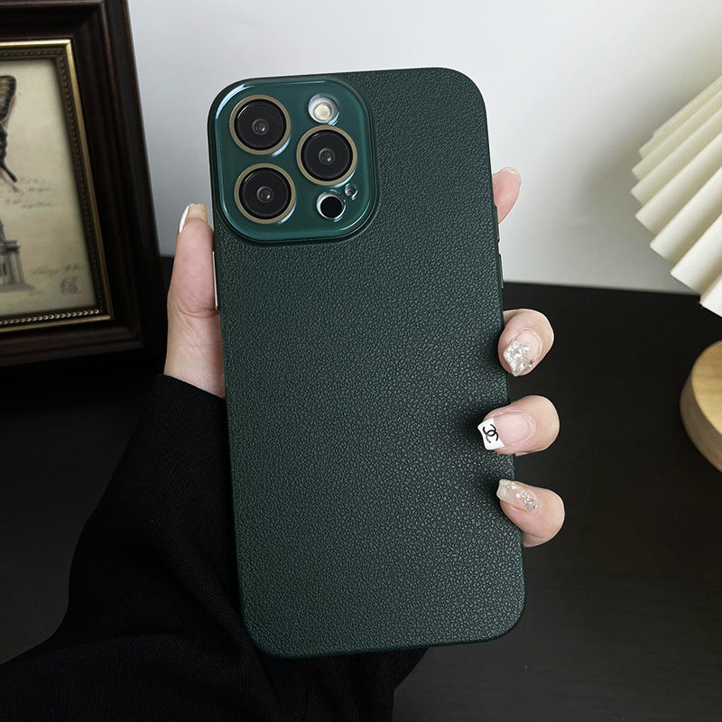 Apple Iphone Litchi Pattern Skin-Feel Crystal Phone Case (Exclusive)