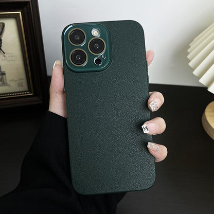 Apple Iphone Litchi Pattern Skin-Feel Crystal Phone Case (Exclusive)