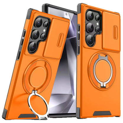 Samsung Ultra Series Applicable Magnetic Rotating Holder Phone Case With Sliding window  (Exclusive)