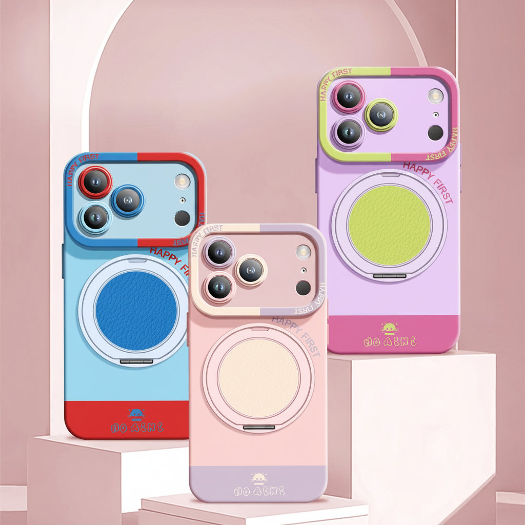 Apple Iphone 360 Rotation Stand Contrasting Color Creative cover ( Exclusive )
