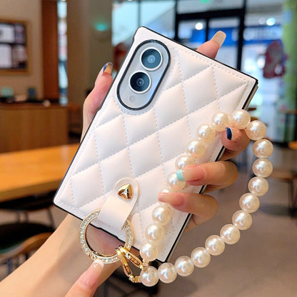 Samsung Fold series premium leather, Chanel-style pearl bracelet Case (Exclusive)