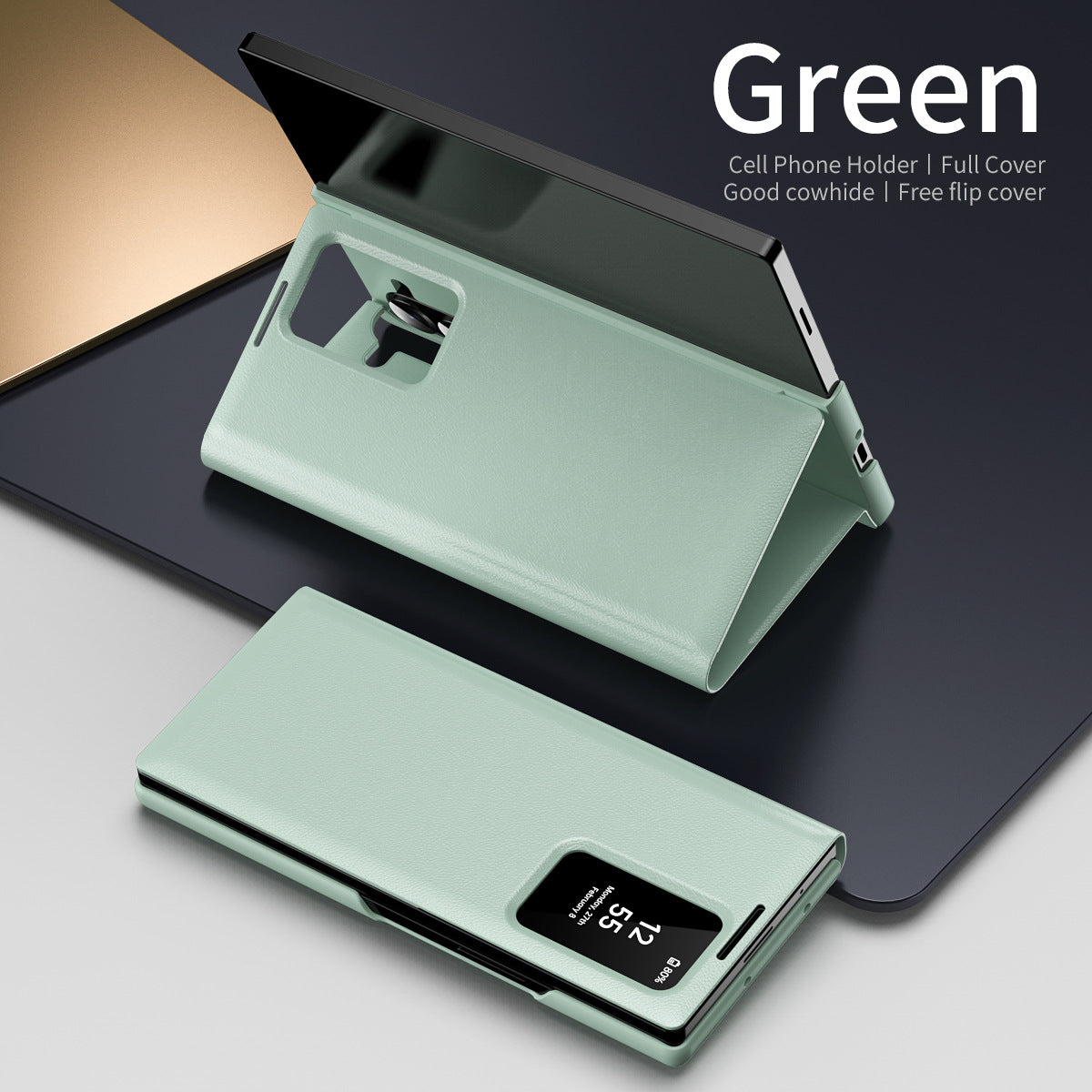 Samsung Fold Series Smart Window Card, Business Leather Case, Flip Cover, Anti-Fall Case (Exclusive)