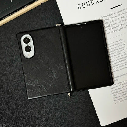 Samsung Fold series wide folding crazy horse phone case (Exclusive)
