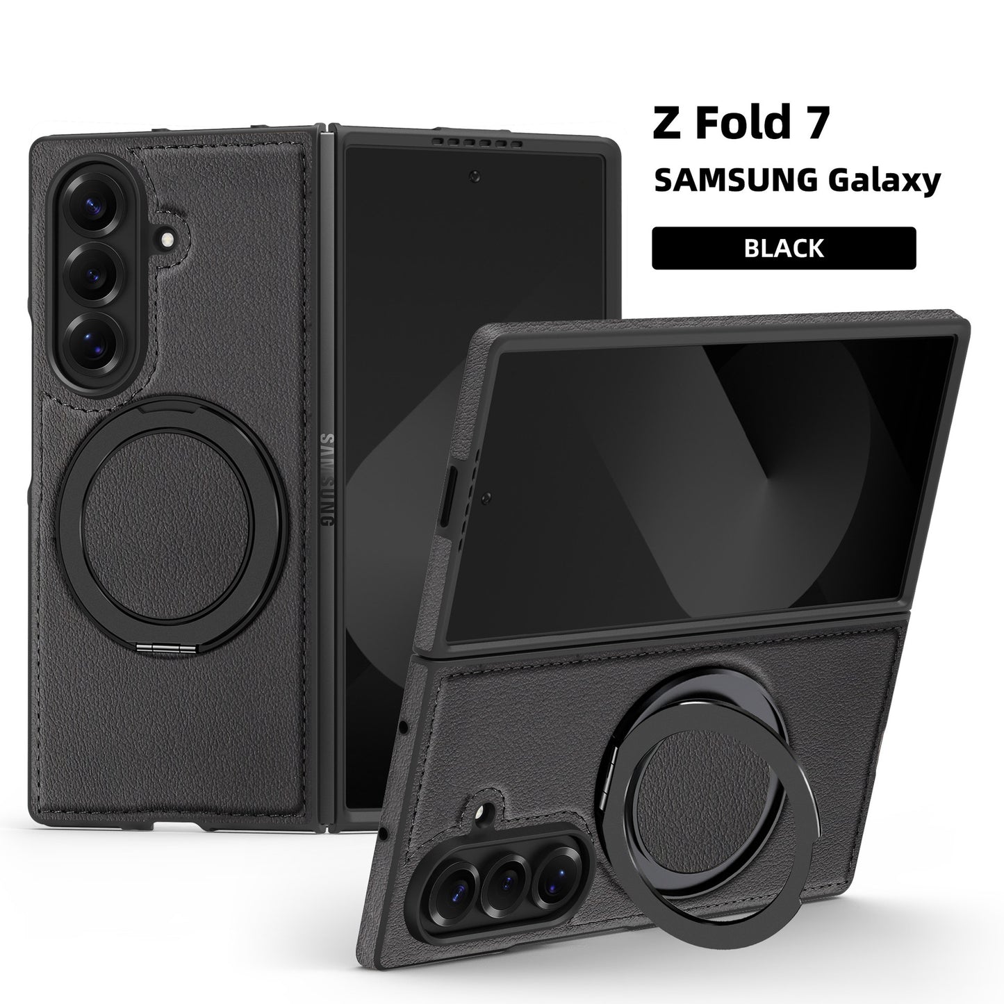 Samsung Fold & Flip Series off Stacked Mobile Phone Case Yashi Leather Texture 360 Magnetic Rotating Stand (Exclusive)