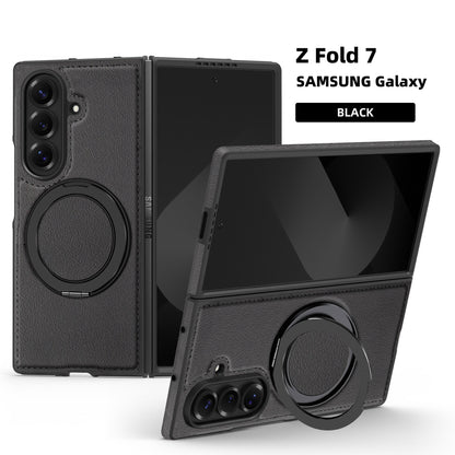 Samsung Fold & Flip Series off Stacked Mobile Phone Case Yashi Leather Texture 360 Magnetic Rotating Stand (Exclusive)