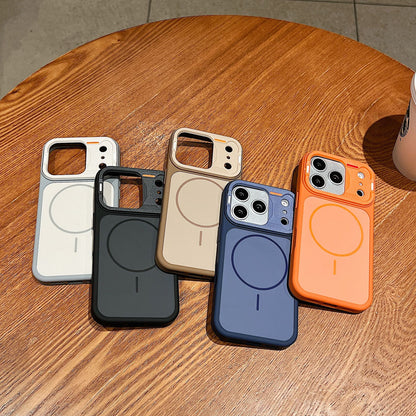 Apple Iphone Color Block Magnetic Skin Feel Frosted Cover  (Exclusive)