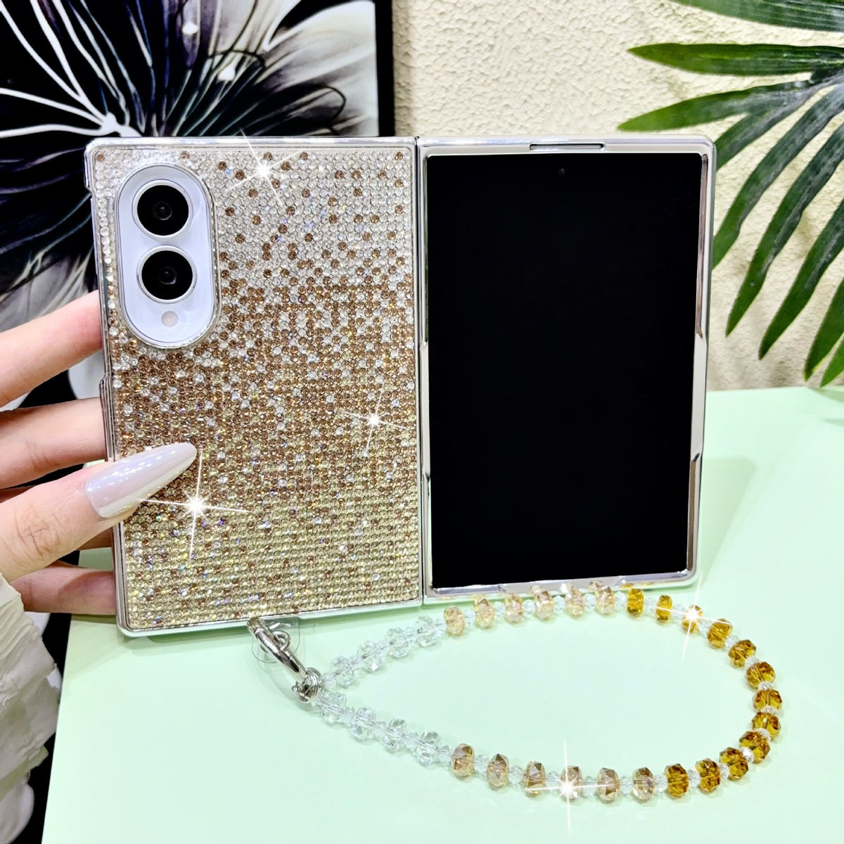 Samsung Fold electroplated gradient bracelet  diamond folding case (Exclusive)