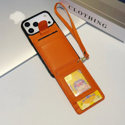 Apple Iphone series Casual card holder , Pebbled leather phone case ( Exclusive )
