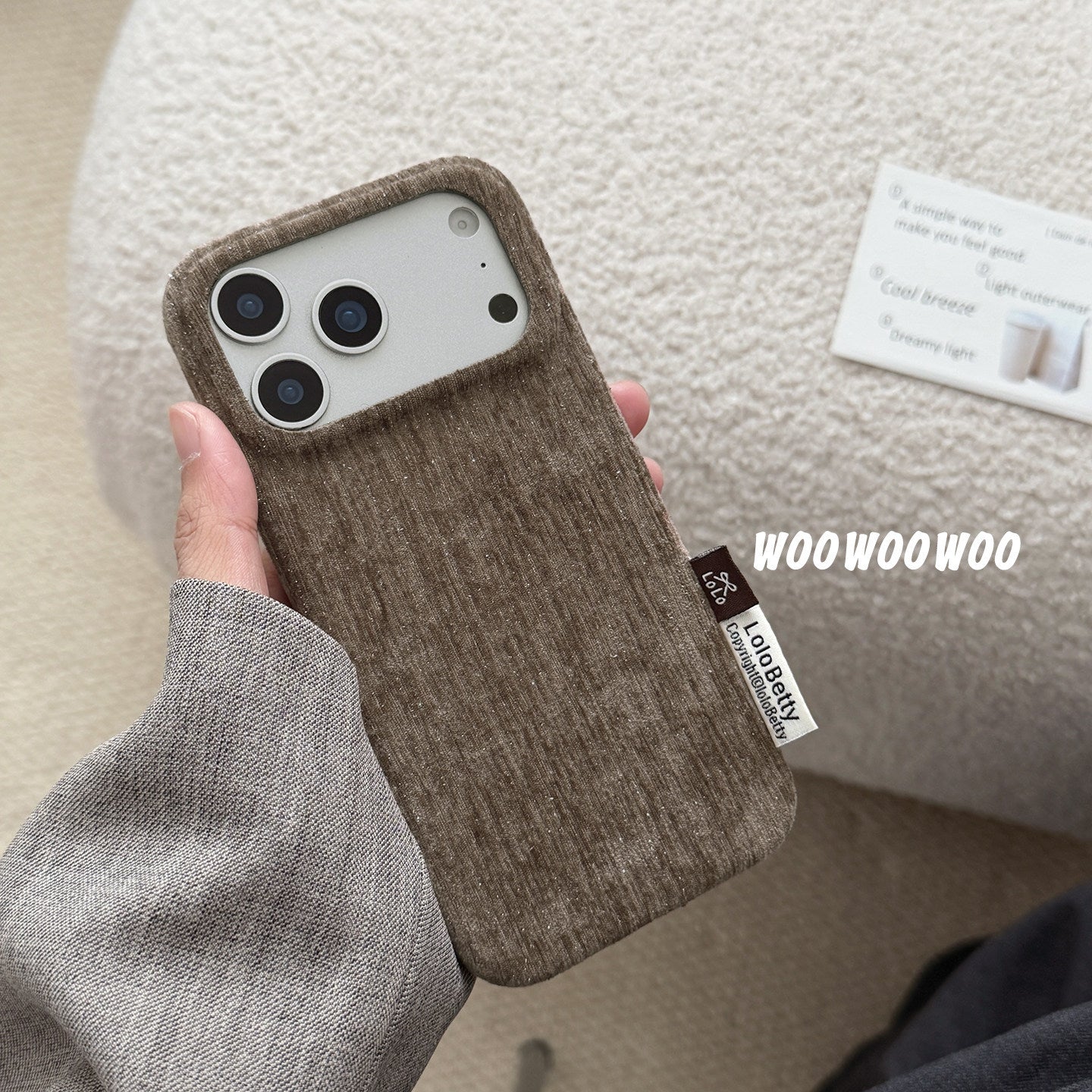 Apple Iphone Autumn and Winter Velvet Starry Pink Glitter Plush Phone Case (Exclusive)