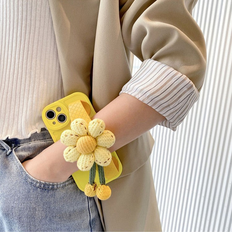 Apple Iphone Lemon yellow flower wristband lanyard Case (Exclusive)