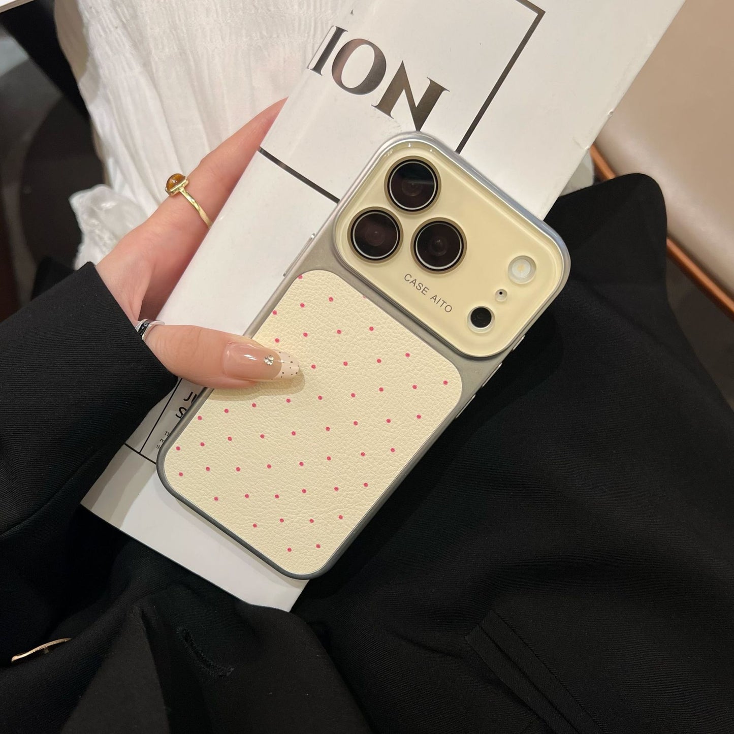 Apple Iphone Sweet and Simple Polka Dot Design for Instagram Girls Case (Exclusive)