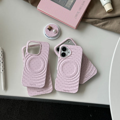 Apple Iphone Wave-Pattern Pink Polka Dot Phone Case (Exclusive)