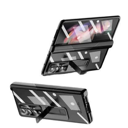 Samsung Fold Series Magnetic Hinge Folding Protective Case W22 Electroplated Lens Film Leather Case Suitable (Exclusive)