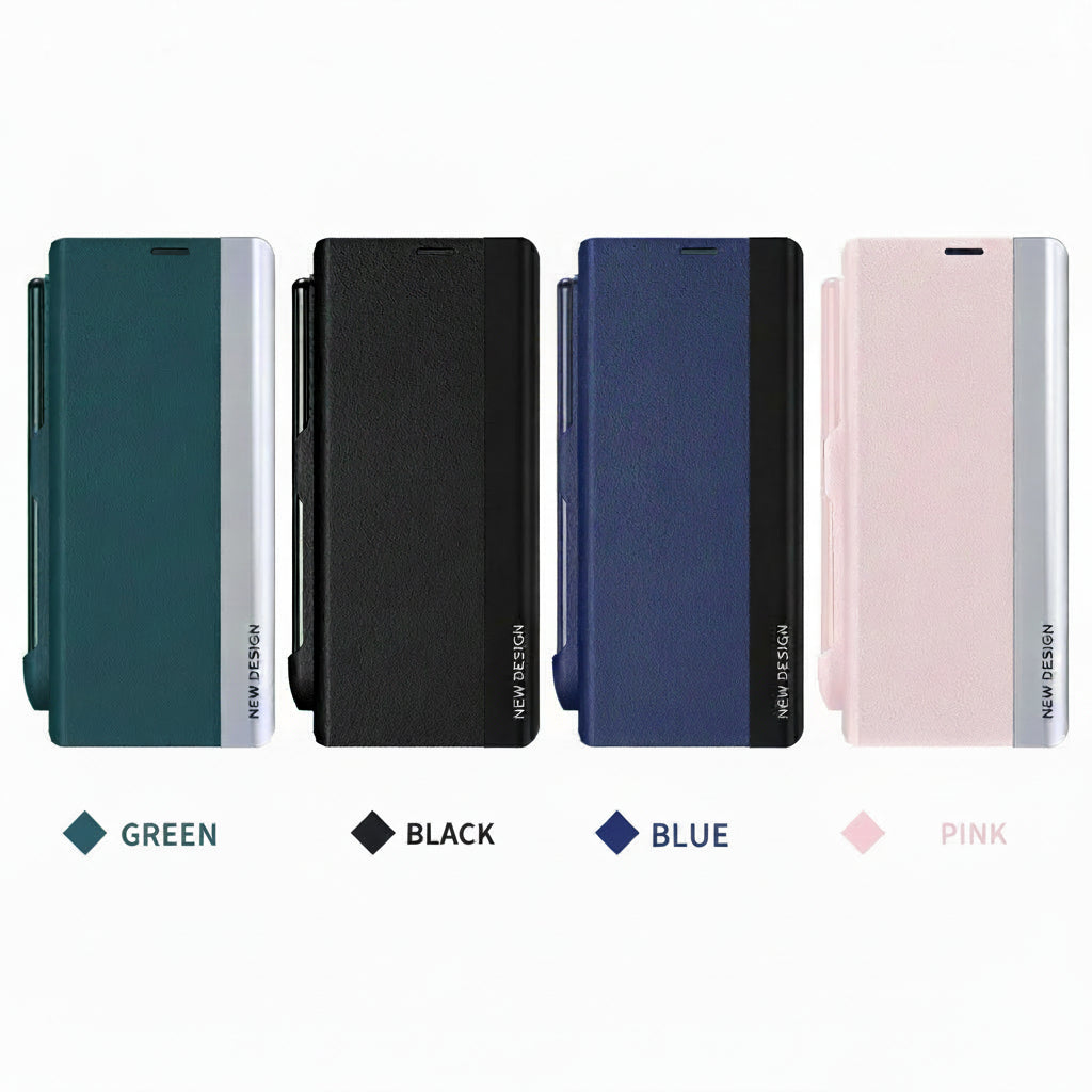Samsung Flip-Top Magnetic Leather Case, Pen Slot, Spen Pen Case (Exclusive)