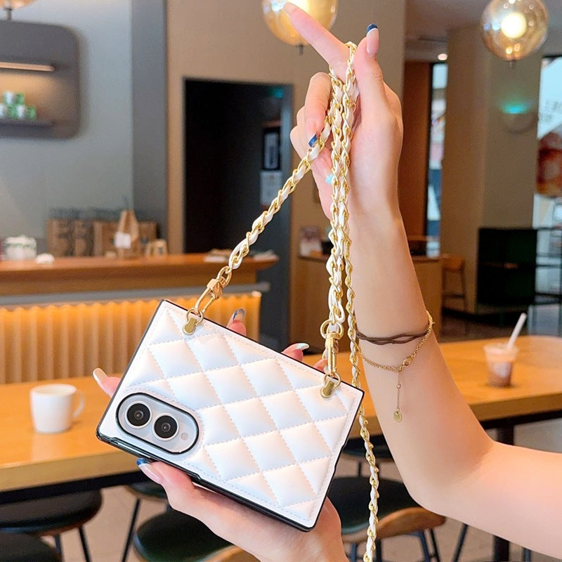 Samsung Fold series premium leather, Chanel-style pearl bracelet Case (Exclusive)
