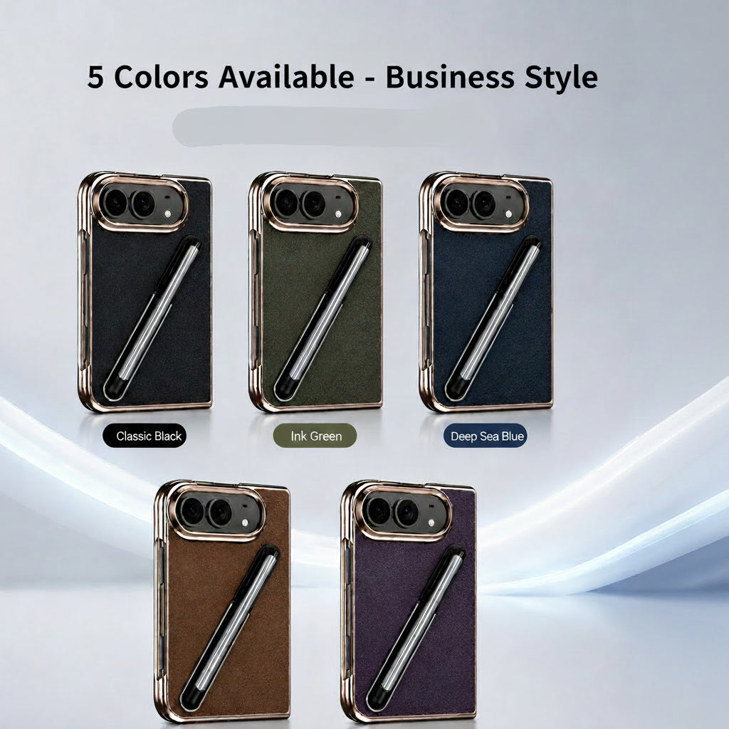 Apple iPhone Ultra Fold Electroplated Edge Vegan Leather Drop-Proof Business Case (Exclusive)