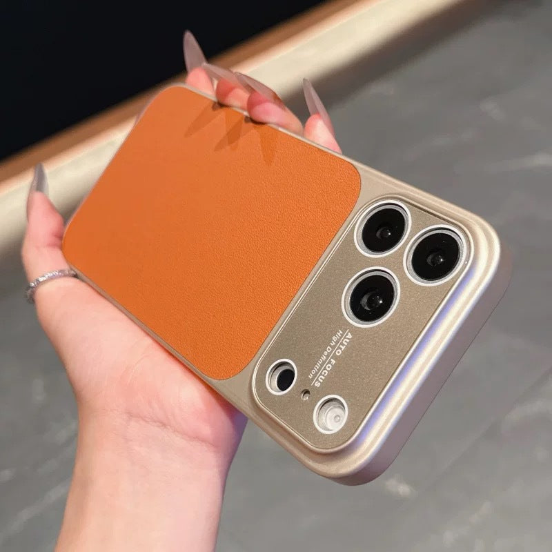 Apple Iphone Large Window Design, Plain Leather Case (Exclusive)