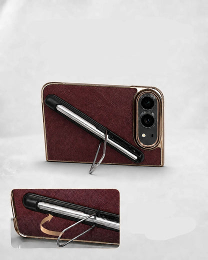Apple iPhone Ultra Fold Electroplated Edge Vegan Leather Drop-Proof Business Case (Exclusive)
