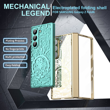 Samsung Z Fold Stacked Screen Electroplated Mechanical Gear Shell Film Cover  (Exclusive)