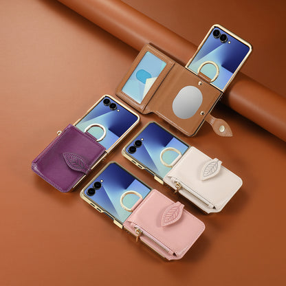 Samsung Flip series Suitable Phone Case, Electroplated Card-Inserting (Exclusive)