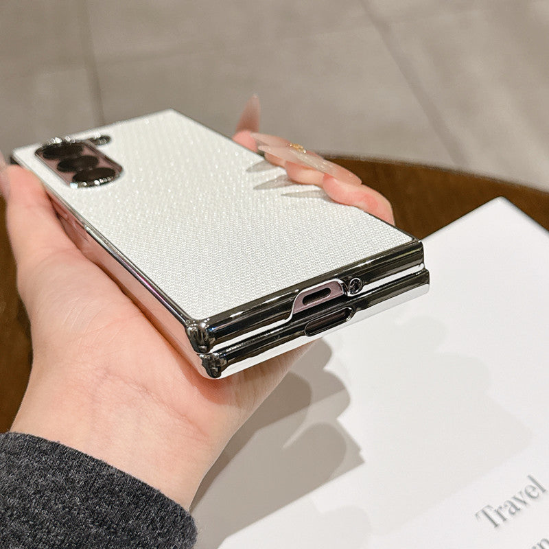 Samsung Fold Series Light Luxury Style Pearlescent Glitter Powder Mobile Phone Case Electroplated Folding Screen ( Exclusive)